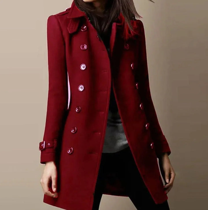 Paloma | Women's Military Coat Double Breasted Long Peacoat