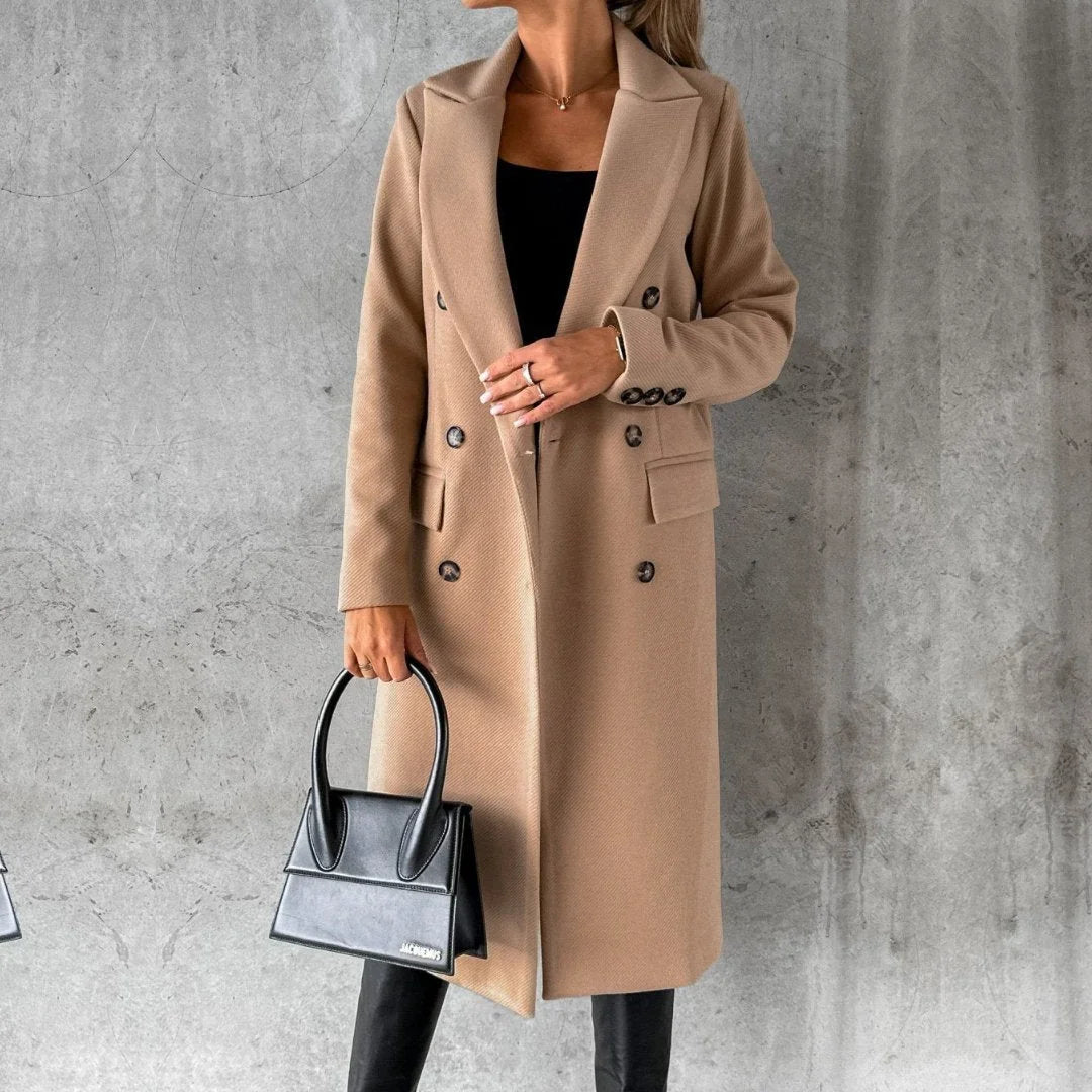 Pamela | Women's Tailored Long Double Breasted Coat