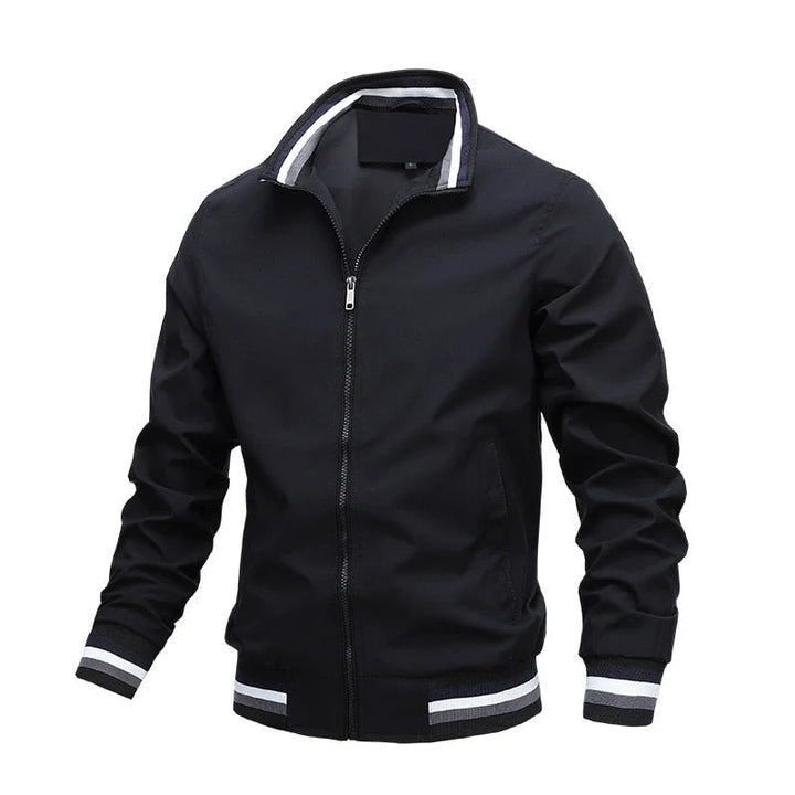 Ryan | Men's Lightweight Jacket Striped Trim Bomber Jacket