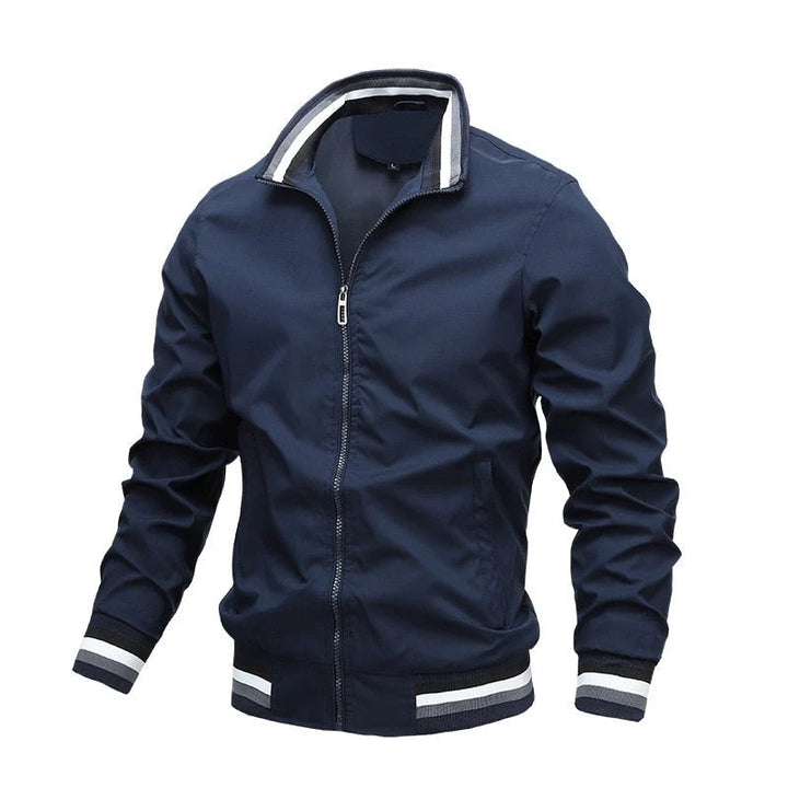 Ryan | Men's Lightweight Jacket Striped Trim Bomber Jacket