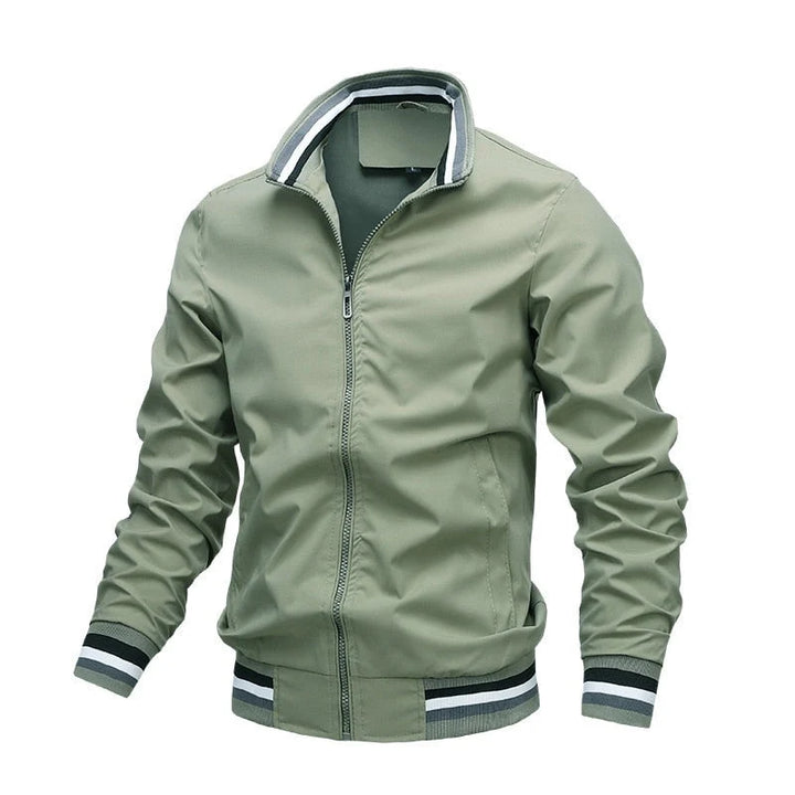 Ryan | Men's Lightweight Jacket Striped Trim Bomber Jacket