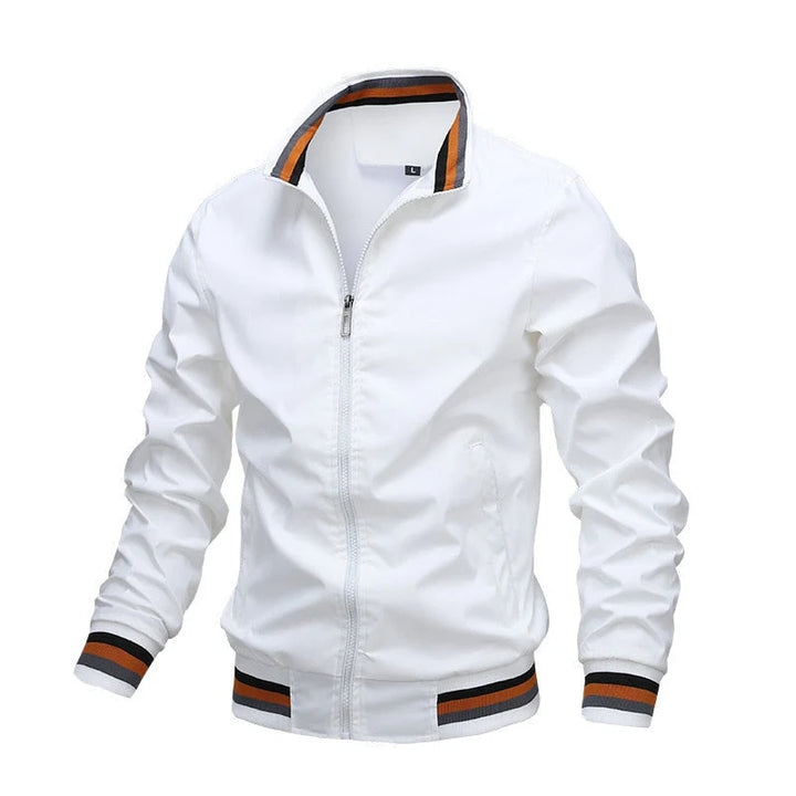 Ryan | Men's Lightweight Jacket Striped Trim Bomber Jacket