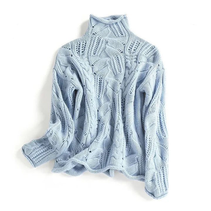 Sheila | Women's Cable Knit Turtleneck Sweater