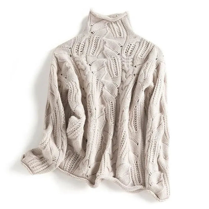 Sheila | Women's Cable Knit Turtleneck Sweater