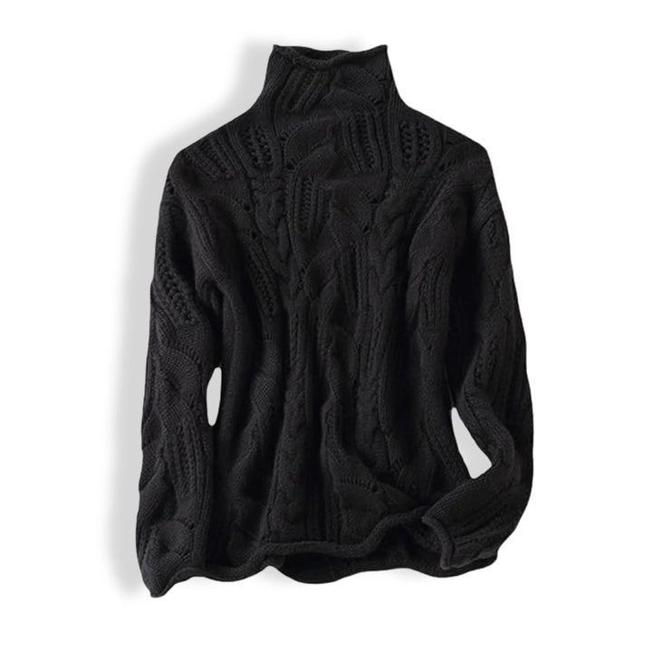 Sheila | Women's Cable Knit Turtleneck Sweater