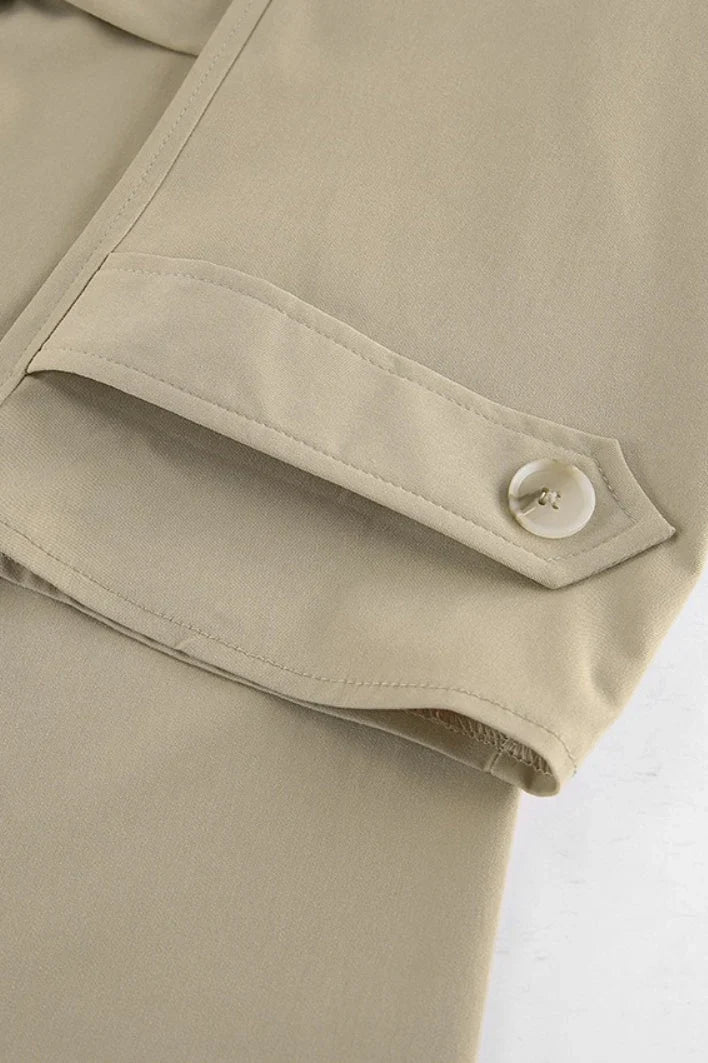 Sherry | Women's Short Belted Khaki Trench Coat