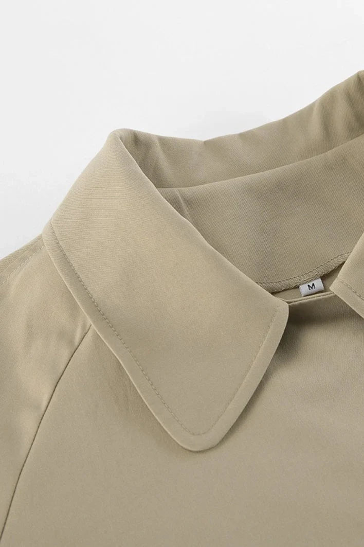 Sherry | Women's Short Belted Khaki Trench Coat