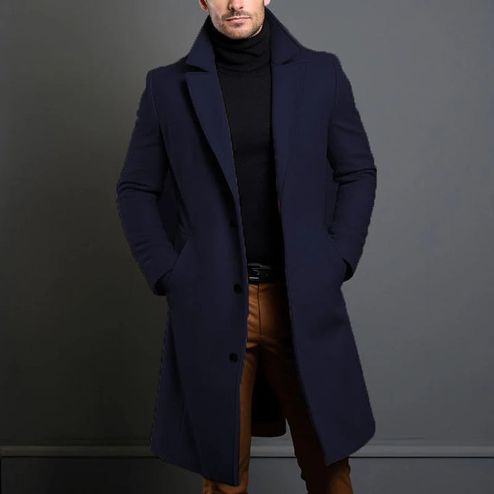 Toby | Men's Long Coat Single Breasted Notch Lapel