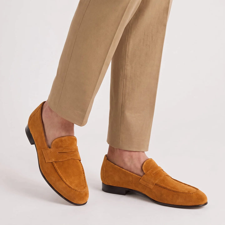 Tyler | Men's Penny Loafers Slip On Suede Effect Shoes