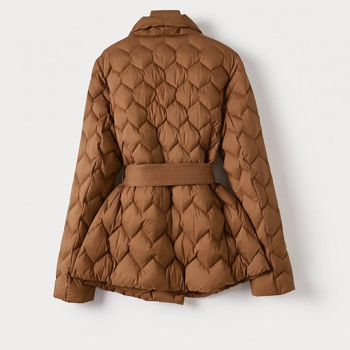 Violet | Women's Diamond Quilted Jacket Belted Puffer