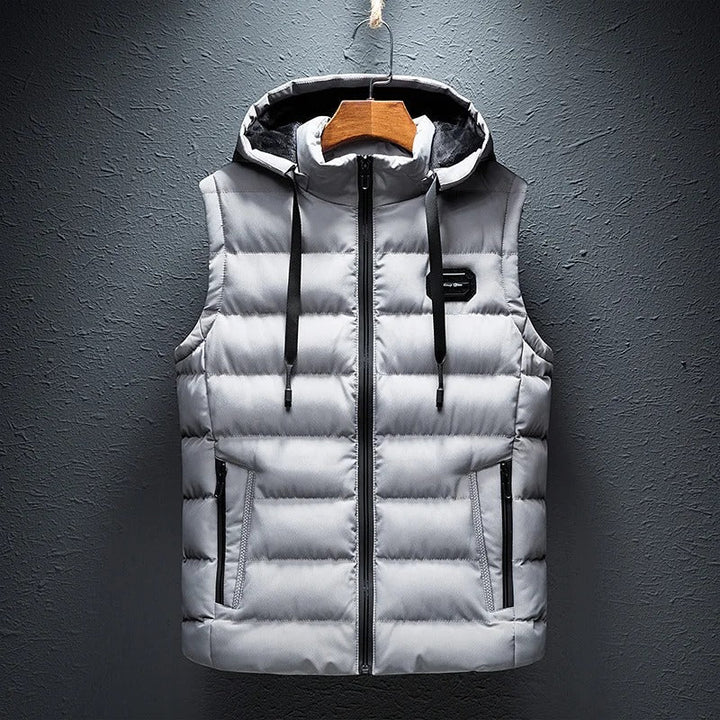 Winson | Men's Puffer Vest Detachable Hood Quilted Vest