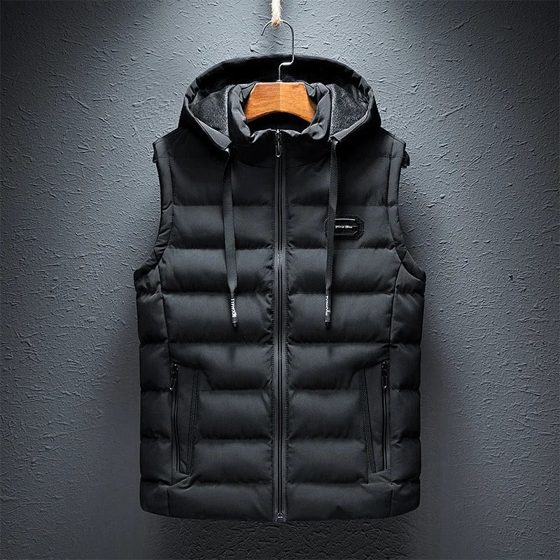 Winson | Men's Puffer Vest Detachable Hood Quilted Vest
