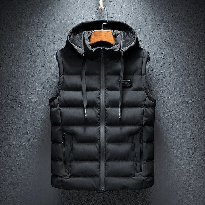 Winson | Men's Puffer Vest Detachable Hood Quilted Vest