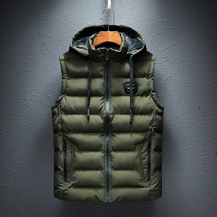 Winson | Men's Puffer Vest Detachable Hood Quilted Vest