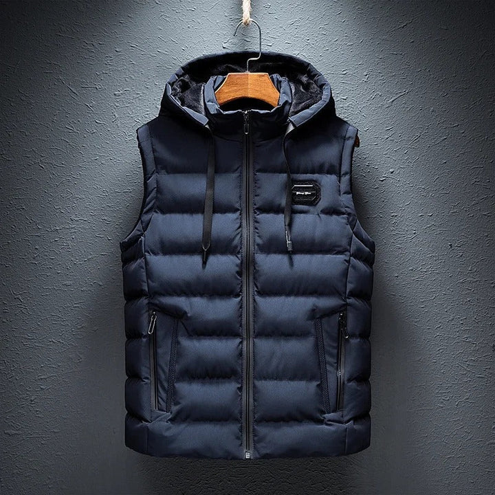 Winson | Men's Puffer Vest Detachable Hood Quilted Vest
