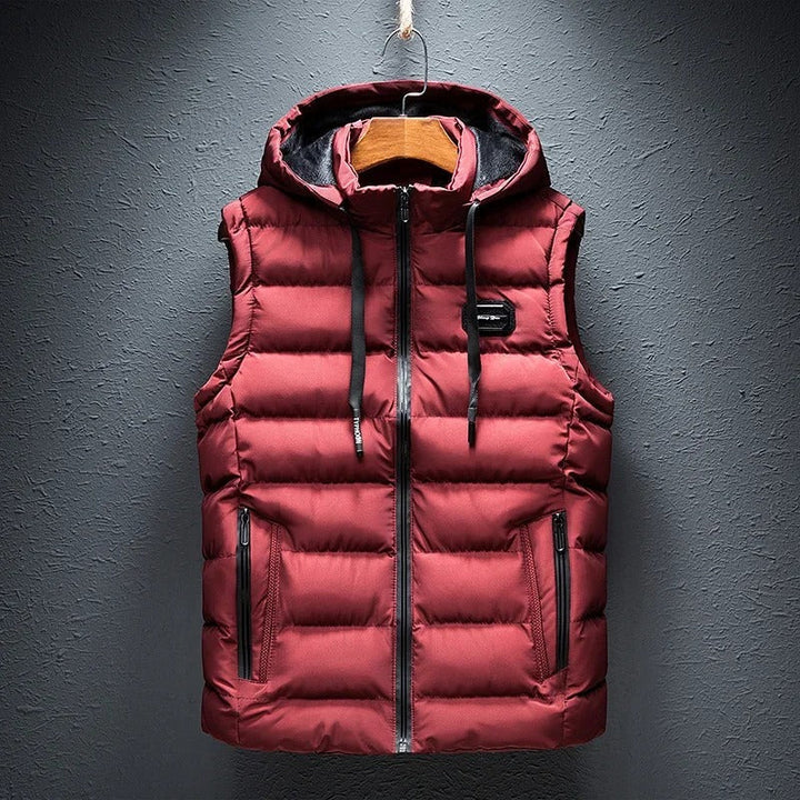 Winson | Men's Puffer Vest Detachable Hood Quilted Vest